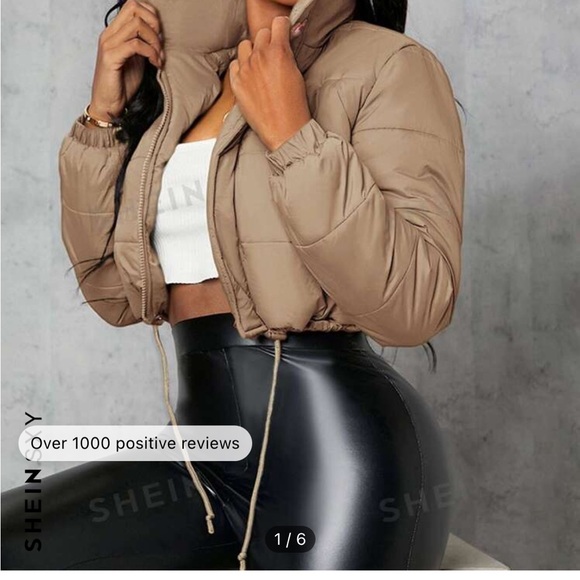 Zip up crop puffer coat - Picture 4 of 4